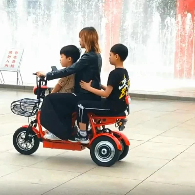 12 Inch Electric Adult Tricycle 3 Wheels Electro-tricycle 500W 48V 30AH, Range 110-120KM, Electric Scooter Seats/Basket