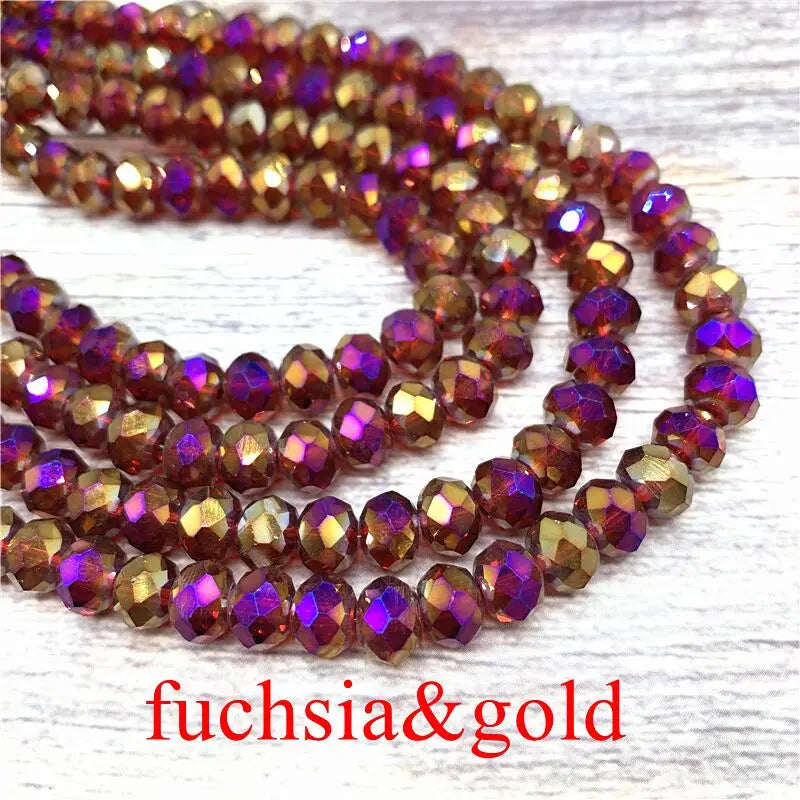 2X3/ 3X4/ 4X6/ 6X8mm Crystal Beads Metallic Multicolor Glass Beads for Jewelry