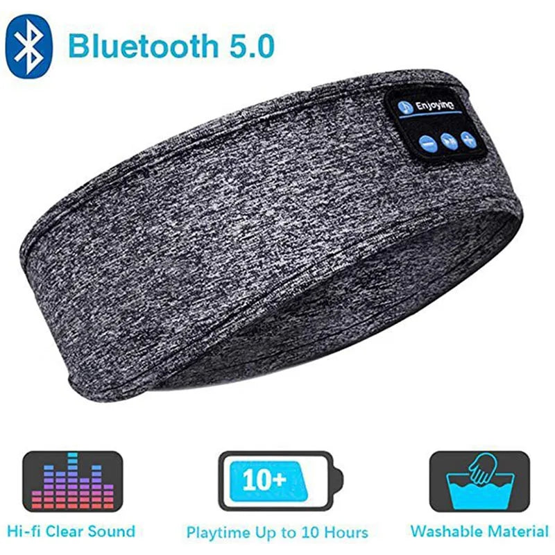 Wireless Bluetooth Sleeping Headphones Headband Thin Soft Elastic Comfortable Music Ear Phones Eye Mask For Side Sleeper Sports