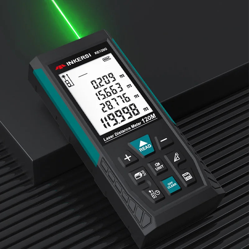 INKERSI Laser Distance Meter 50/100/120M Laser Tape Measure Rangefinder Digital Construction