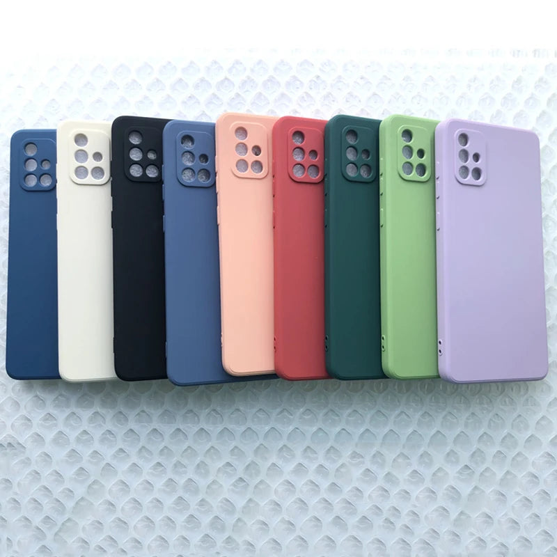 Square Fashion Silicone Case For Samsung Galaxy S24 S23 S22 S21 Ultra S20 FE S10 S9 Plus A51 A71 Note 20 Ultra Cover