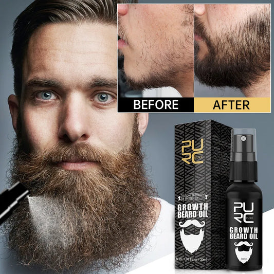 PURC Beard Growth Oil for Men Hair Growth Products Thickener Nourishing Beard Grooming Treatment Beard Care