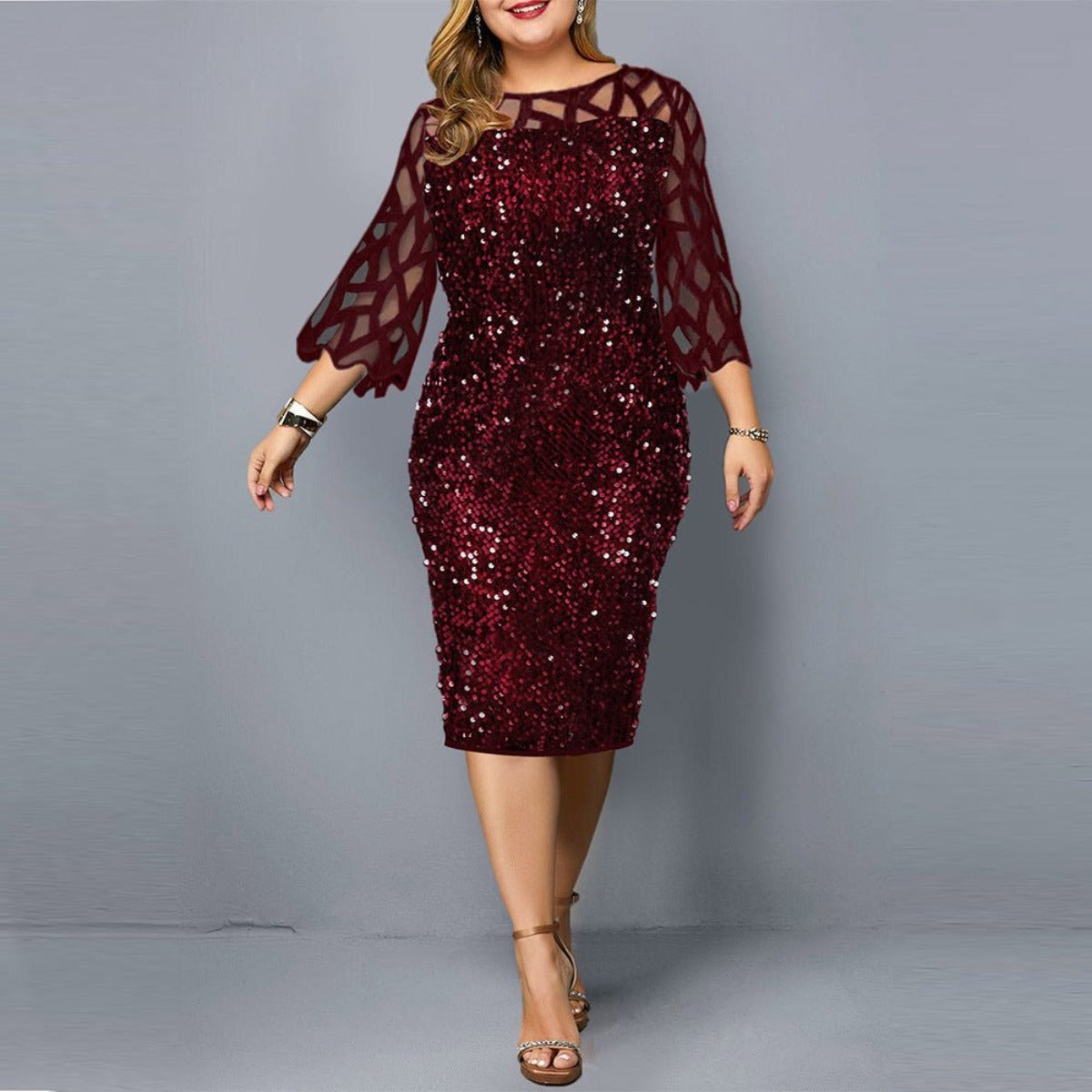 Sequin plus Size Women's Sexy Night Club or Party Dress