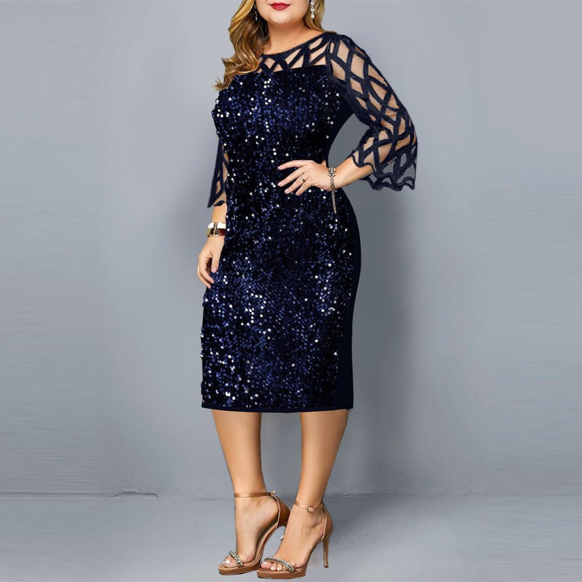 Sequin plus Size Women's Sexy Night Club or Party Dress