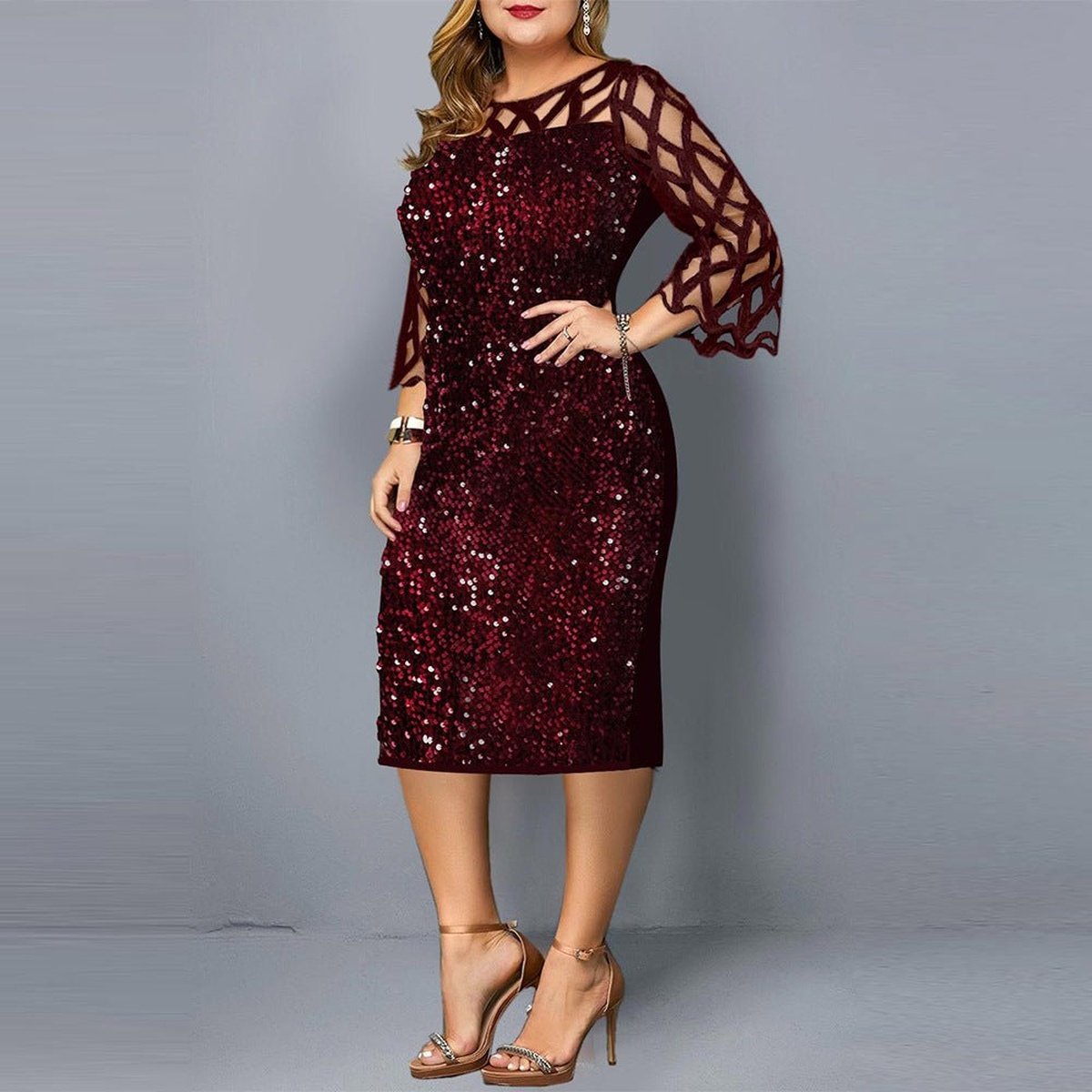 Sequin plus Size Women's Sexy Night Club or Party Dress